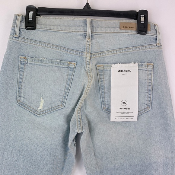 GRLFRND The Candice Distressed Super Skinny Mid Rise Jeans in Hey Jude - Picture 7 of 8